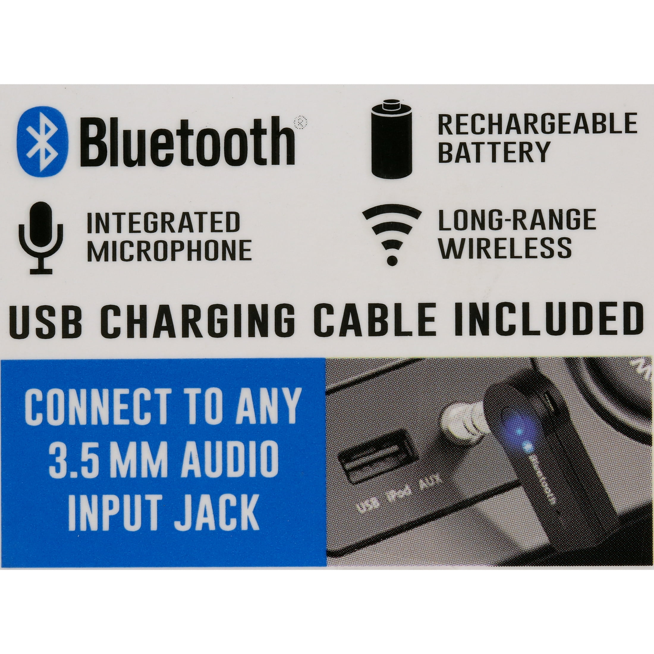 iWorld Bluetooth Audio Car Kit, Stream Music and Calls Hands Free