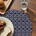 thumbnail image 4 of Round Placemats Geometric Floral 15 inch Set of 6 Table Mats for Dining Table Abstract Vintage Heat Resistant Non-Slip Kitchen & Home Decorative Place Mat Set, 4 of 8