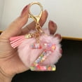 thumbnail image 5 of COM1950s Key Chains Women Cute- Letter Keychain,Letter A-Z Keychain Crystal Pink with Ball Pom Pom Key Ring for Women Backpack Handbags Cute Pendant,Llaveros Para Mujer, 5 of 5