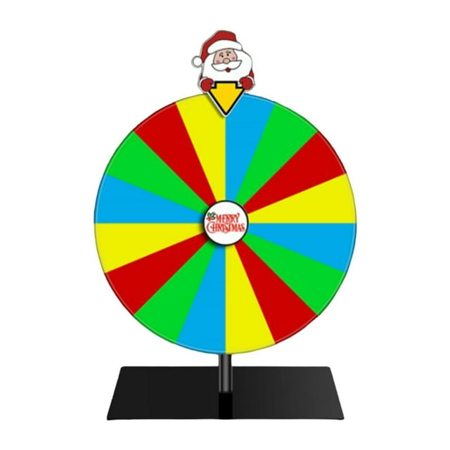 Siruishop Colored Rotating Wheel Drinking Game Party Supplies Erasable Portable Tabletop Roulette Wheel Prize Wheel for Shops Bar Party Santa Claus