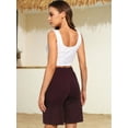 thumbnail image 5 of Cadmus Women's 9'' Bermuda Shorts Casual Loose Comfy Drawstring Athletic Shorts with Pockets,Wine Red,Small, 5 of 7
