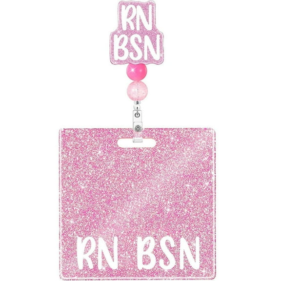 PatungKu Nurse Badge Buddy Badge Holder Glittering Badge Reels Nurse Badge Cards