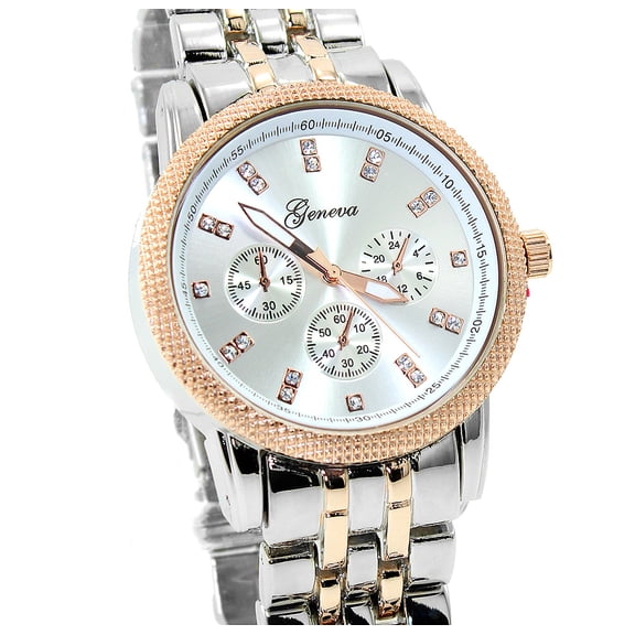 Men’s Silver & Rose Gold Tone Business Dress Watch – 61×43mm