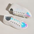 thumbnail image 4 of LUCKY STEP Womens Glitter Sneakers Sparkly Low Top Lace-Up Casual Shoes,White Hologram, 4 of 9