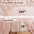 thumbnail image 5 of Hyde Lane Linen Sheets Full Size - Organic Linen Cotton Sheet Set, Luxury French Flax Cotton Blend Sheets for All Seasons - Soft & Breathable, 4 Pcs (Full, Pink), 5 of 16