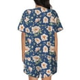 thumbnail image 3 of Naloa Flower Women's Short-Sleeved Pajama Set, Loungewear, Summer pajamas, Breathable Cozy - 4X-Large, 3 of 9