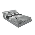 thumbnail image 2 of Ambesonne Black and White Fitted Sheet & Pillow Sham Set, Tranquil Lake, Full, Black White Grey, 2 of 2