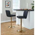 thumbnail image 3 of Henry Adjustable Barstool Set of 2 Swivel, Gold Bar Stools, Bar Chairs, Swivel Bar Stools Set of 2 with Back, Bar Height Stools Set of 2 (Black Faux Leather), 3 of 6