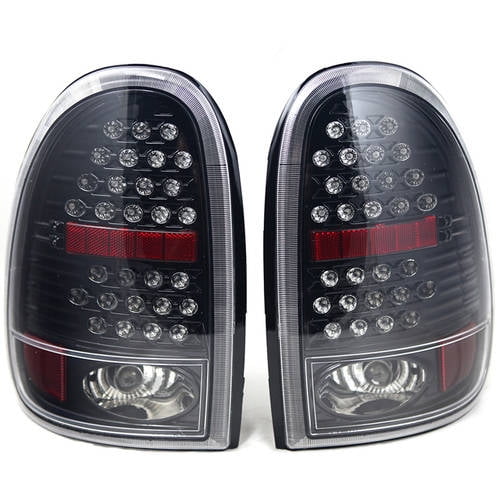 Tail Light For 9803 Dodge Durango Glossy Black/Clear Lens, Pair