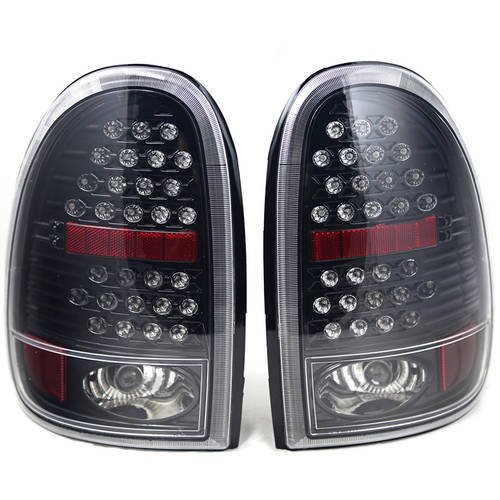 Tail Light For 9803 Dodge Durango Glossy Black/Clear Lens, Pair
