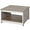 Gray Wash, variant on Dextrus Square Coffee Table, Farmhouse Coffee Table with Half Open Storage Compartment, Gray Wash