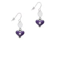 thumbnail image 2 of Delight Jewelry Silvertone Hot Purple Enamel Heart with Cutout Silvertone Leaf French Earrings, 2 of 5