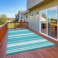 thumbnail image 4 of EastVita 9 x 12 ft Plastic Light Blue Rectangular Beach Front Porches Patio Picnic RV Camping Garage Geometric Modern Area Rug, 4 of 10