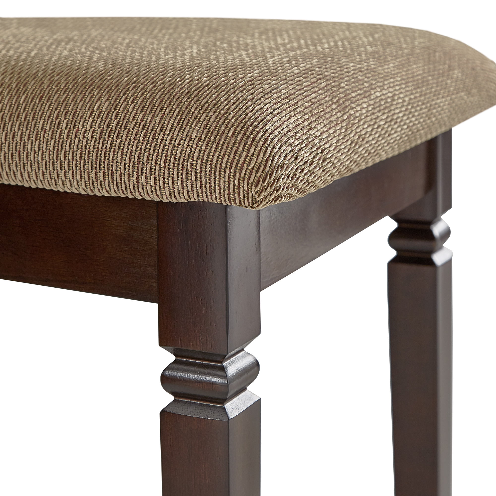 Weston Home Finn Espresso Finish Upholstered Dining Chairs, Set of 2