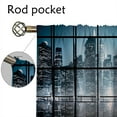 thumbnail image 3 of City Blackout Curtains for Home Decor,NY City Scenery at Night with Skyscrapers Buildings Rod Pocket Thermal Insulated Drapes Darkening Window Curtain for Girls Boy Bedroom Living Room 42 x 63 Inch, 3 of 6
