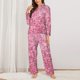 thumbnail image 2 of Fotbe Pink Glitter Conjunto de Pijama de Manga Larga para Mujer con Estampado, Ropa de Dormir de 2 Piezas, Conjunto de Casa Suave y Cómodo con Bolsillos-X-Large, 2 of 7
