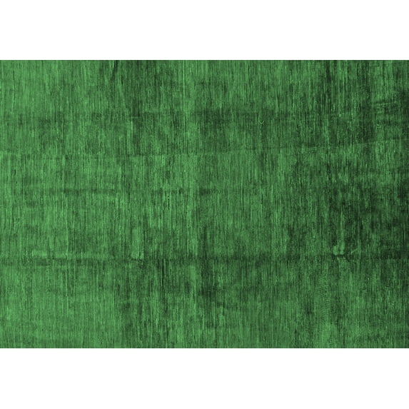 Ahgly Company Indoor Rectangle Abstract Emerald Green Modern Area Rugs, 4' x 6'