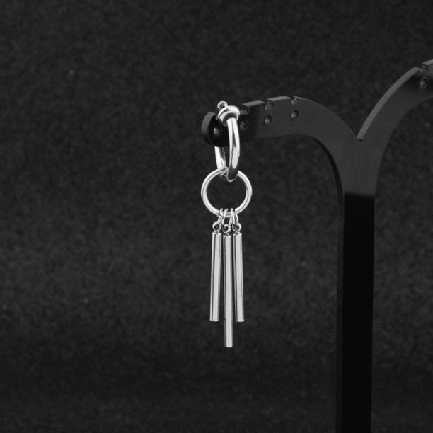 Pendientes de acero de titanio, pendientes de tres varillas, pendientes de acero inoxidable, fáciles de limpiar