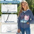 thumbnail image 6 of Chririnla Funny Cute Couple Axolotl Lightweight Zip Up Hoodie for Girls Long Sleeve with Pockets Comfy Casual Outerwear Teens Size 6-9, 6 of 7