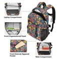 thumbnail image 5 of JIALIOU 14" Laptop Backpack Waterproof Airline Approved Stylish Casual Daypack for Travel Business College Work, Vibrant Color Mushrooms, 5 of 8