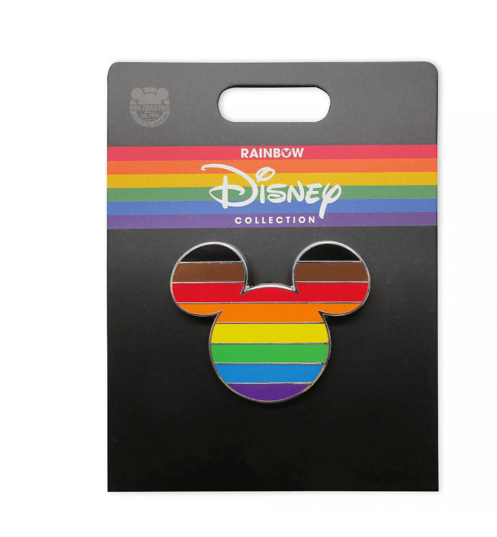 Disney Parks Rainbow Collection Mickey Icon Intersectional Flag Pin New w  Card 