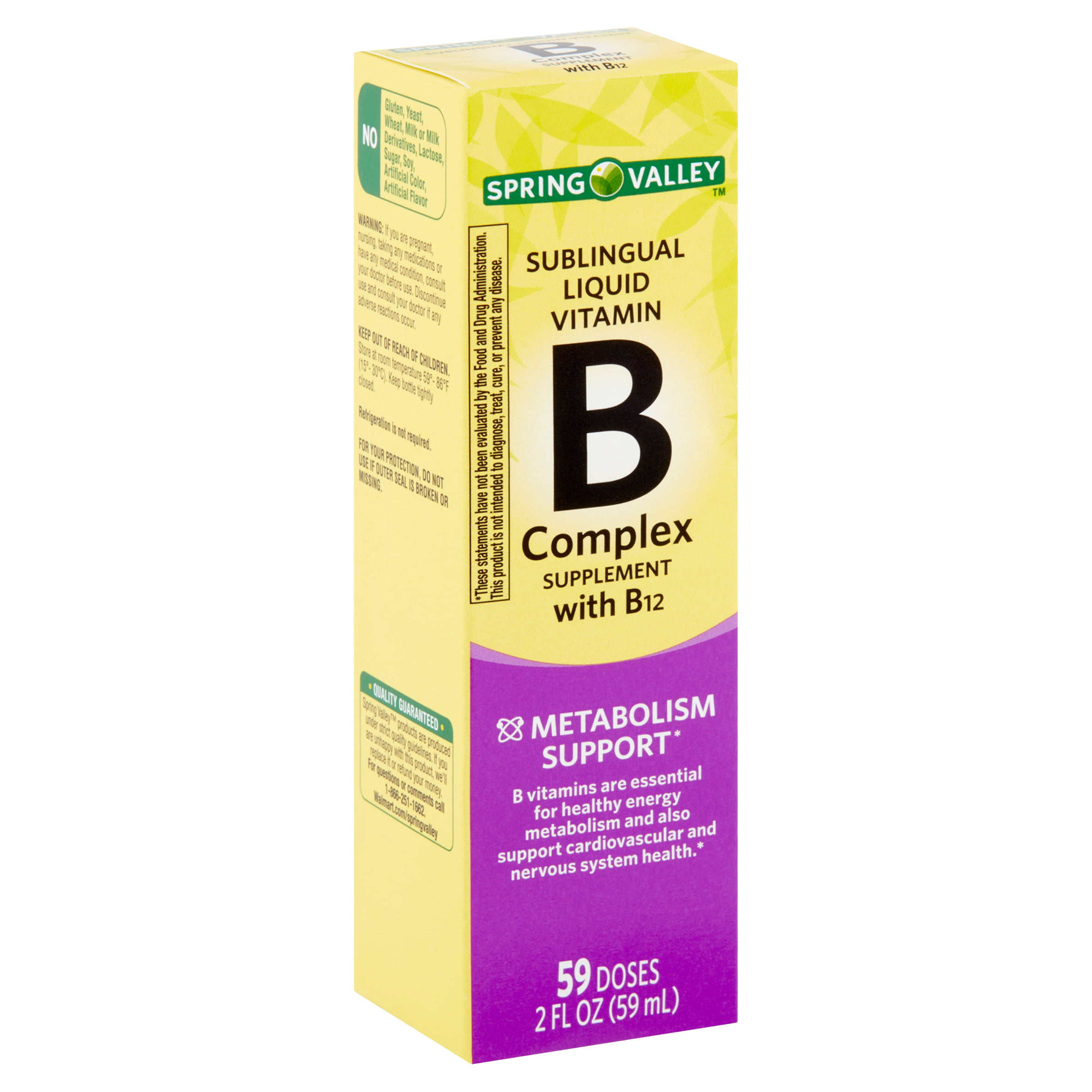 Spring Valley Vitamin B Complex Supplement with B12 ...