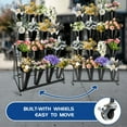 thumbnail image 6 of Moving Florist Bouquet Shelf with 16 Buckets, Easy Assembly, Heavy Duty, Open Tier, Flower Display Stand, Shop, Home, Office, Triangular Legs (Black), 6 of 9