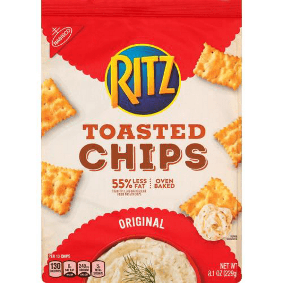 Nabisco Ritz Original Toasted Chips 8.1 Oz. Bag (Pack of 36)