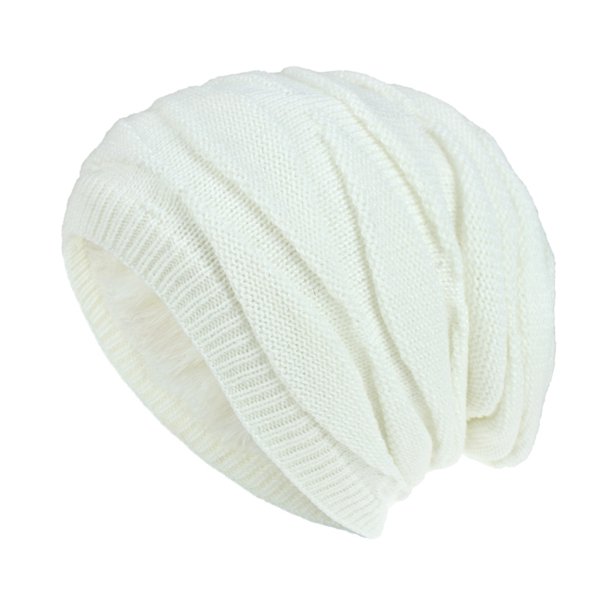 Gorro holgado de invierno con gorro elástico de punto acanalado cálido para mujeres y hombres