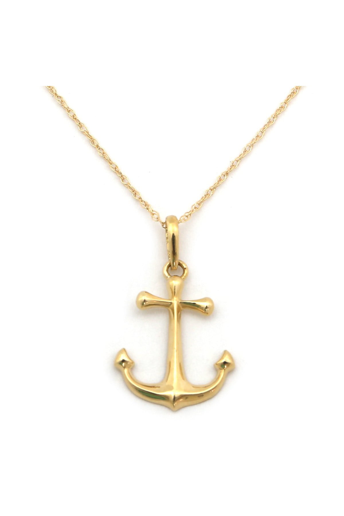 Anchor Necklace 14Kt Gold Anchor Necklace 18 Inches