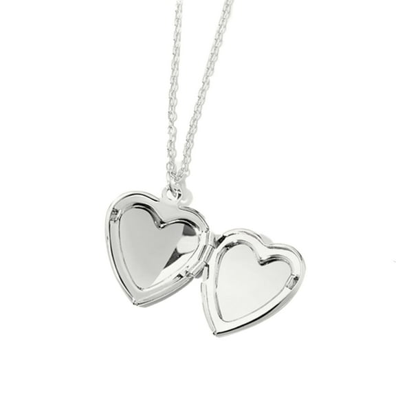 Photo Locket Love Heart Necklace, Stainless Steel Love Frame Heart Pendant Necklace Personalised Pictures Memory Photo Locket Necklace for Anniversary Gift