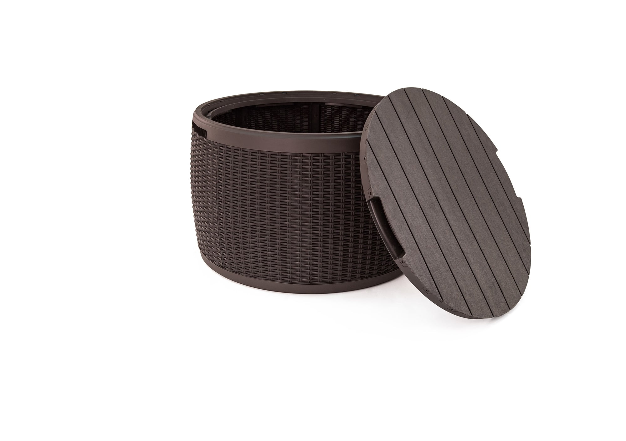 Keter Circa Rattan Resin 37-Gal Storage Plastic Deck Box, Espresso Brown by Keter