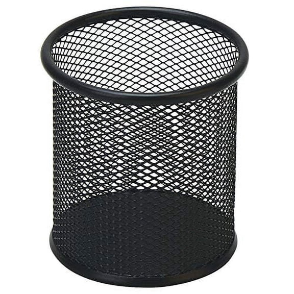 Sooaoco Black Pen Holder Cup for Desk, Pencil Cup Holder, Black Wire Mesh Pen Cup for Desk Office Pen Organizer