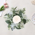 thumbnail image 5 of Suncoda Christmas Wreath, Home Dining Table Simulation Embroidered Flower Candle Cup Candlestick Wreath Decoration Party Wedding Anniversary Decoration Wreath, Christmas Ornament, 5 of 7