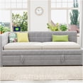thumbnail image 3 of Full Size Upholstered L-Shaped Daybed with Twin Pop-Up Trundle and USB Charging Ports, 3 of 10