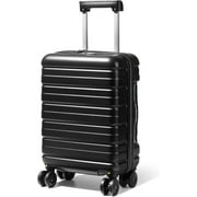 Inch Carry On Luggage Airline Approved, Hard Shell Suitcase with TSA Lock, Lightweight Spinner Wheels Durable ABS Compact Carry-On Bag for Women Men Travel Weekend Trips, Black
