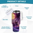 thumbnail image 2 of Yayeee 40oz Stainless Steel Tumbler with Straw and Handle Double-Wall Insulated Travel Water Bottle, Night Purple Road, 2 of 8