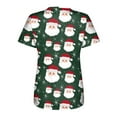 thumbnail image 5 of Luxalzxs Christmas Scrub Tops for Women Cute Santa Snowflakes Pattern Nursing Working Uniform V-Neck Tee Shirts Work Scrubs with Pockets, 5 of 5