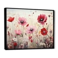 thumbnail image 2 of Designart "Coral Flower landscape Ruby Garden II" Abstract Botanicals Floater Framed Wall Art Print, 2 of 7