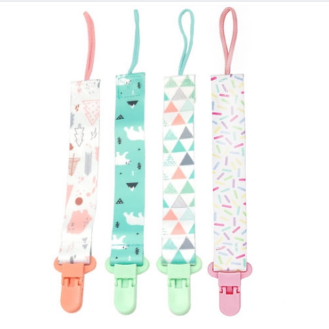 Juego de 4 portachupetes, apto para todos los chupetes, juguetes para bebés, baby shower