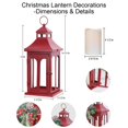 thumbnail image 2 of DECORKEY Christmas Decorations for Home, Decorative Christmas Lantern Outdoor Decor, Metal Hanging Candle Holder with Xmas Teardrop Wreath and LED Candle for Table Centerpieces, Patio (Red) C108, 2 of 3