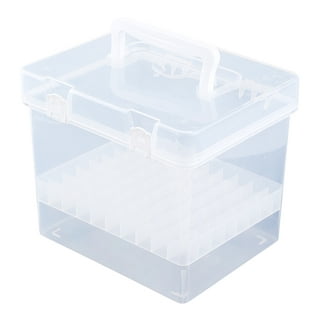 Chris.W Clear 80 Slot Plastic Carrying Marker Case Holder Storage Organizer  Box for Paint Sketch Markers-Fits for Markers Pen from 15mm to 18mm