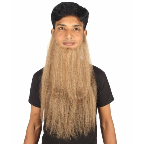 HPO Adult Men's Southern ‍Saint Fake Long Beard Set (Brown)