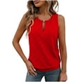 thumbnail image 2 of Odbmxy Womens Tank Top Summer Sleeveless Womens Top Solid Color Vacation Casual Regular Classy Tops,Red XL, 2 of 9