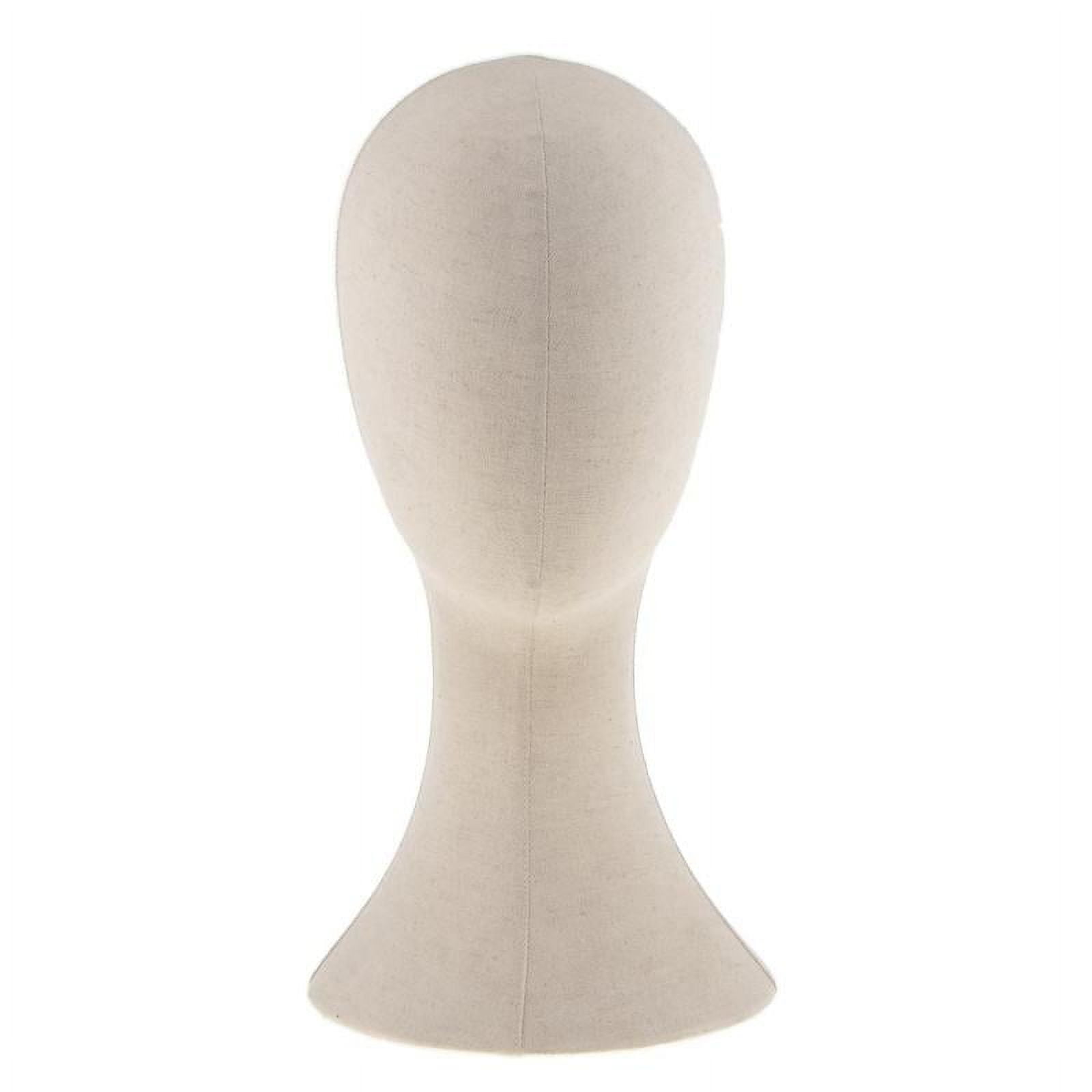 22'' Canvas Block Mannequin Head Hat Making Glasses Holder Display Beige