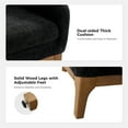 thumbnail image 4 of Upholstered Black Armchair 2 Pieces Boucle Fabric Solid Wooden Legs Living Room Bedroom, 4 of 7