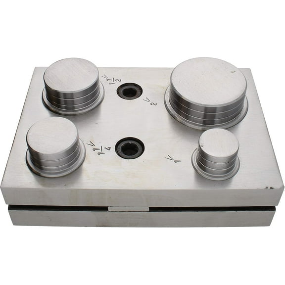 The Beadsmith Steel Circle Disc Cutter Set with 4 Punches and Die. Tool for Cutting Accurate Circles from: 1" to 2" Inches Using a Soft Metal Sheet up to 14 Gauge and Thinner