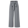 thumbnail image 3 of Girls Paper Bag Wide Leg Pants High Waist Palazzo Pants Loose Belted Dress Casual Trousers with Pocket 6T, 3 of 7