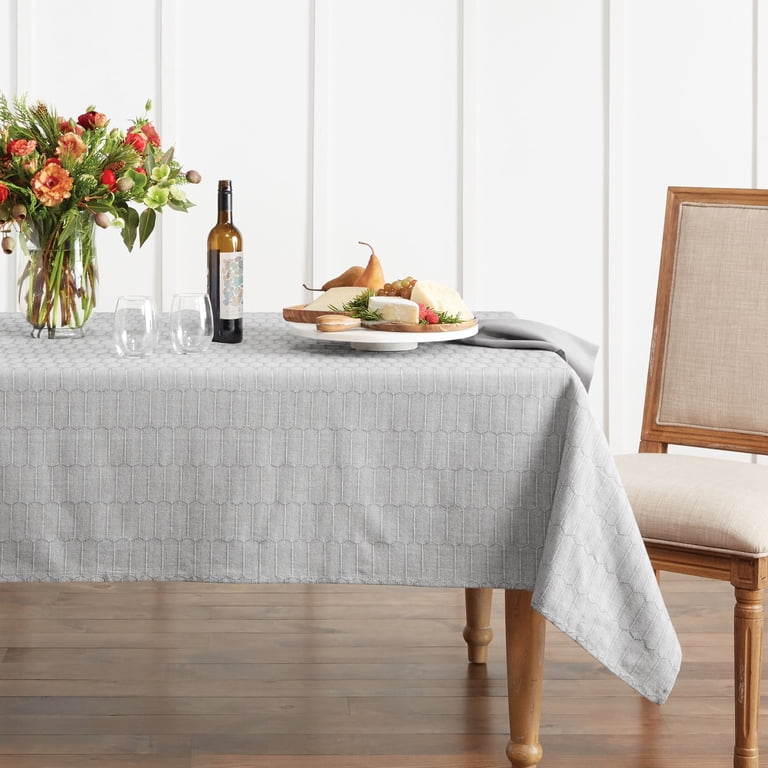 Martha Stewart Honeycomb Tablecloth, 60x120, Woven Textured