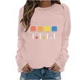 thumbnail image 2 of DPTALR T-Shirt à Manches Longues Col Rond pour Femmes Blouse Ample Imprimée Chandails en Molleton Sans Capuche, 2 of 4